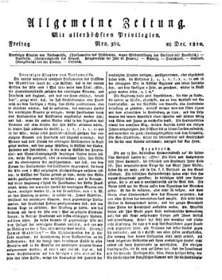 Allgemeine Zeitung Freitag 28. Dezember 1810