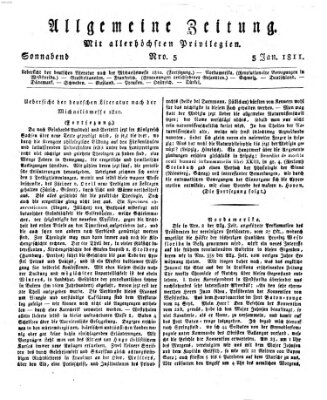 Allgemeine Zeitung Samstag 5. Januar 1811