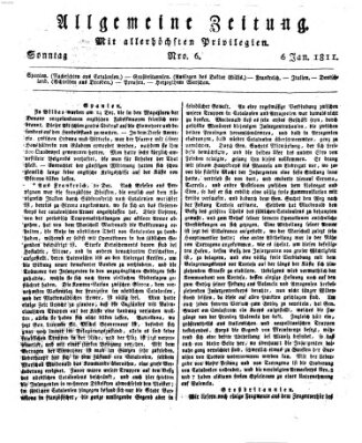 Allgemeine Zeitung Sonntag 6. Januar 1811