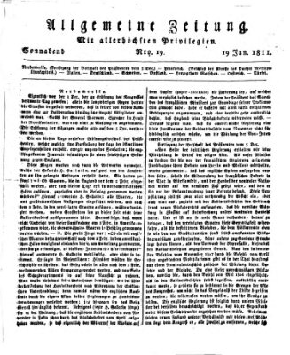 Allgemeine Zeitung Samstag 19. Januar 1811