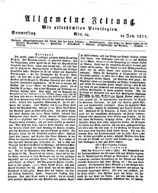 Allgemeine Zeitung Donnerstag 24. Januar 1811