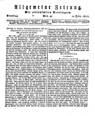 Allgemeine Zeitung Dienstag 12. Februar 1811