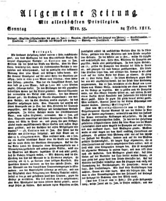 Allgemeine Zeitung Sonntag 24. Februar 1811