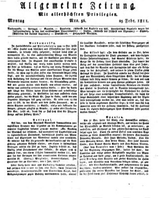 Allgemeine Zeitung Montag 25. Februar 1811