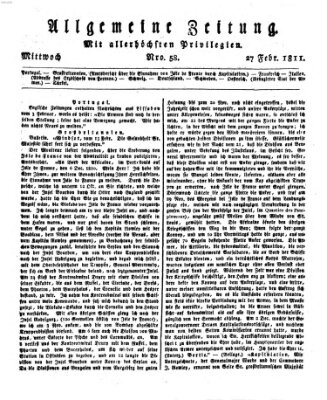 Allgemeine Zeitung Mittwoch 27. Februar 1811