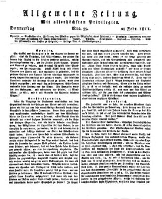 Allgemeine Zeitung Donnerstag 28. Februar 1811