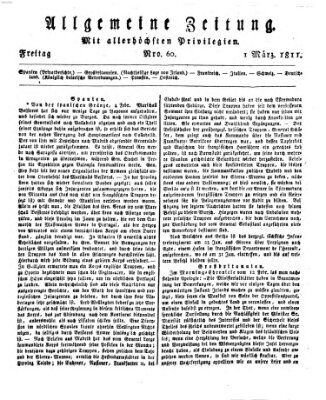 Allgemeine Zeitung Freitag 1. März 1811