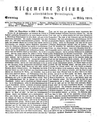 Allgemeine Zeitung Sonntag 10. März 1811