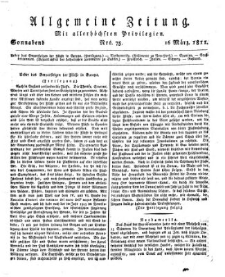 Allgemeine Zeitung Samstag 16. März 1811