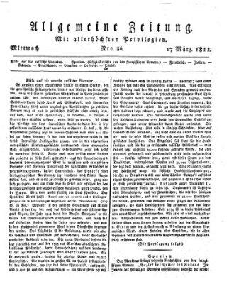 Allgemeine Zeitung Mittwoch 27. März 1811