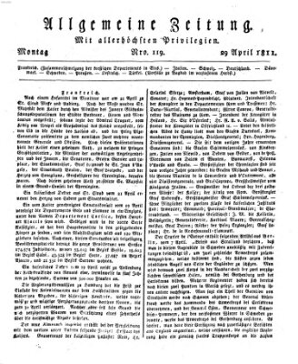 Allgemeine Zeitung Montag 29. April 1811