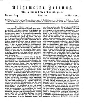 Allgemeine Zeitung Donnerstag 2. Mai 1811