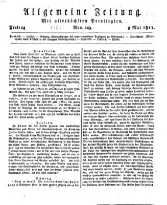 Allgemeine Zeitung Freitag 3. Mai 1811