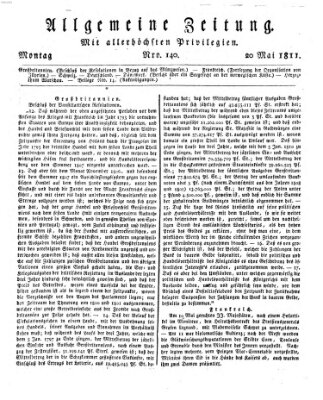Allgemeine Zeitung Montag 20. Mai 1811