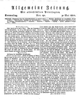 Allgemeine Zeitung Donnerstag 30. Mai 1811