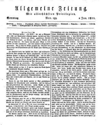 Allgemeine Zeitung Sonntag 2. Juni 1811