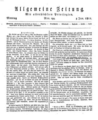 Allgemeine Zeitung Montag 3. Juni 1811