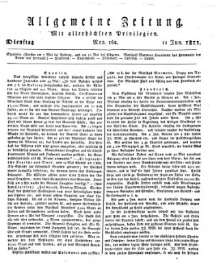 Allgemeine Zeitung Dienstag 11. Juni 1811