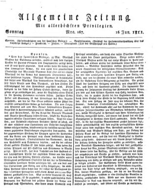 Allgemeine Zeitung Sonntag 16. Juni 1811