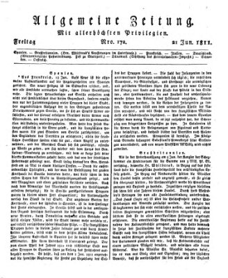 Allgemeine Zeitung Freitag 21. Juni 1811