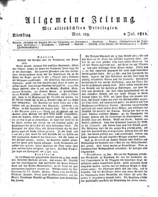 Allgemeine Zeitung Dienstag 2. Juli 1811