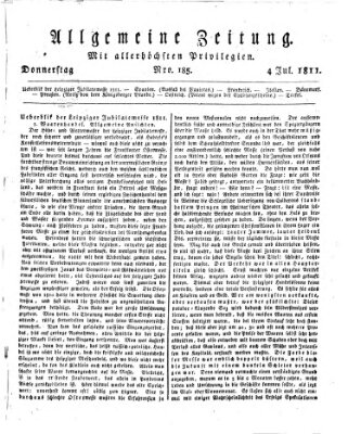 Allgemeine Zeitung Donnerstag 4. Juli 1811