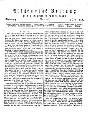 Allgemeine Zeitung Sonntag 7. Juli 1811