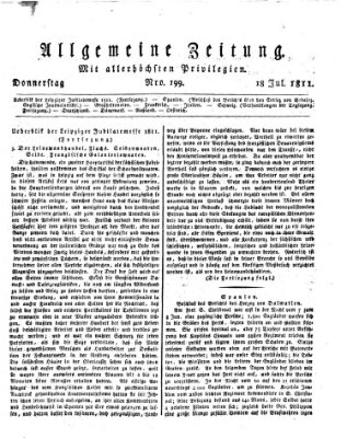 Allgemeine Zeitung Donnerstag 18. Juli 1811