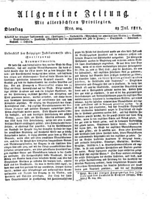 Allgemeine Zeitung Dienstag 23. Juli 1811