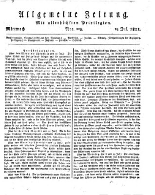 Allgemeine Zeitung Mittwoch 24. Juli 1811