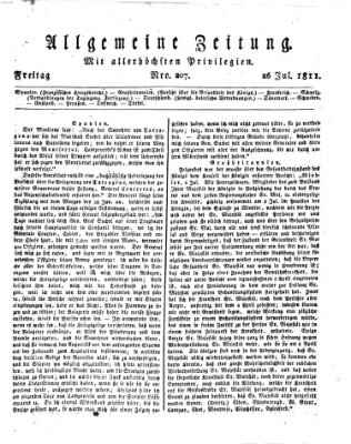 Allgemeine Zeitung Freitag 26. Juli 1811