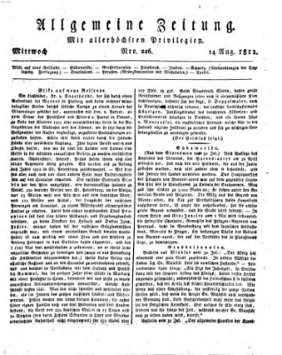 Allgemeine Zeitung Mittwoch 14. August 1811