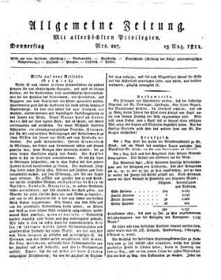 Allgemeine Zeitung Donnerstag 15. August 1811