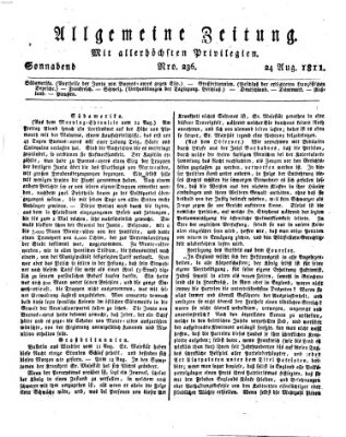 Allgemeine Zeitung Samstag 24. August 1811