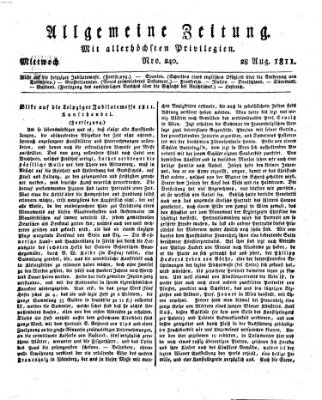 Allgemeine Zeitung Mittwoch 28. August 1811