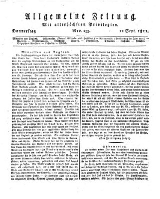 Allgemeine Zeitung Donnerstag 12. September 1811