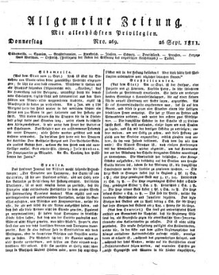 Allgemeine Zeitung Donnerstag 26. September 1811