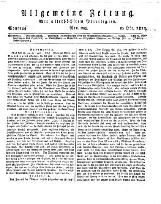 Allgemeine Zeitung Sonntag 20. Oktober 1811