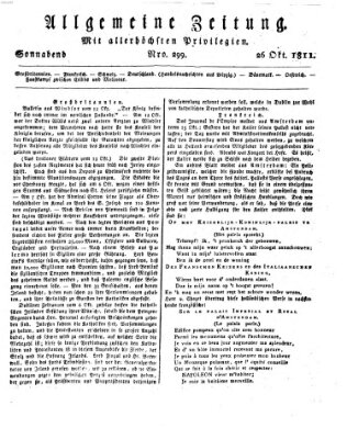 Allgemeine Zeitung Samstag 26. Oktober 1811