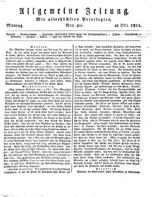 Allgemeine Zeitung Montag 28. Oktober 1811