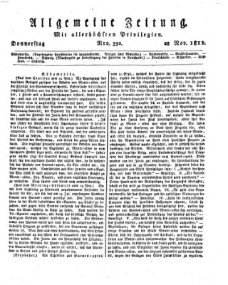 Allgemeine Zeitung Donnerstag 28. November 1811