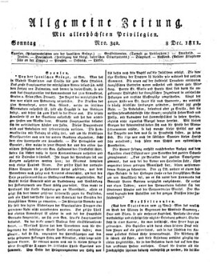 Allgemeine Zeitung Sonntag 8. Dezember 1811