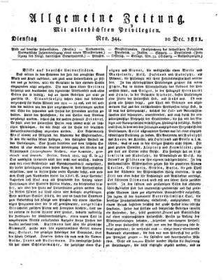 Allgemeine Zeitung Dienstag 10. Dezember 1811