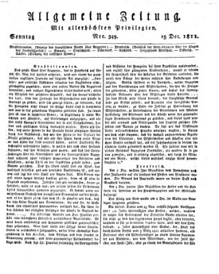 Allgemeine Zeitung Sonntag 15. Dezember 1811