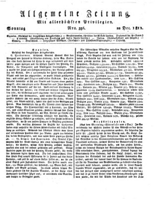 Allgemeine Zeitung Sonntag 22. Dezember 1811