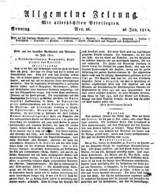 Allgemeine Zeitung Sonntag 26. Januar 1812