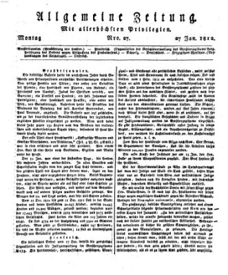 Allgemeine Zeitung Montag 27. Januar 1812