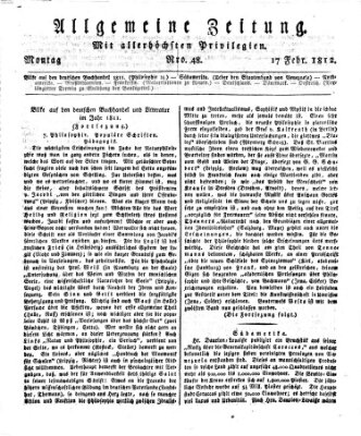 Allgemeine Zeitung Montag 17. Februar 1812