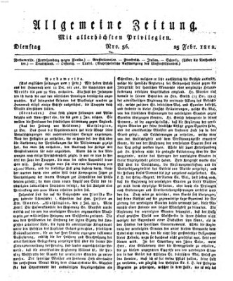 Allgemeine Zeitung Dienstag 25. Februar 1812