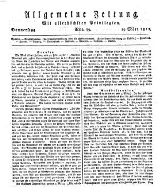 Allgemeine Zeitung Donnerstag 19. März 1812